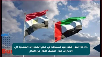 153.3% نمو.. قفزة غير مسبوقة في حجم الصادرات المصرية إلى الإمارات خلال النصف الأول من العام